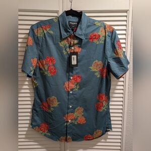 Bonobos Stretch Riviera Short Sleeve Shirt In Ginger Floral - Slim Medium - NWT